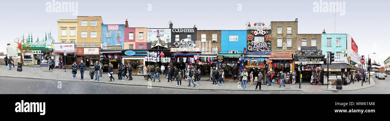 England, London Camden Town Street in der linearen Darstellung, streetline multiperspektivische Fotografie, Stockfoto