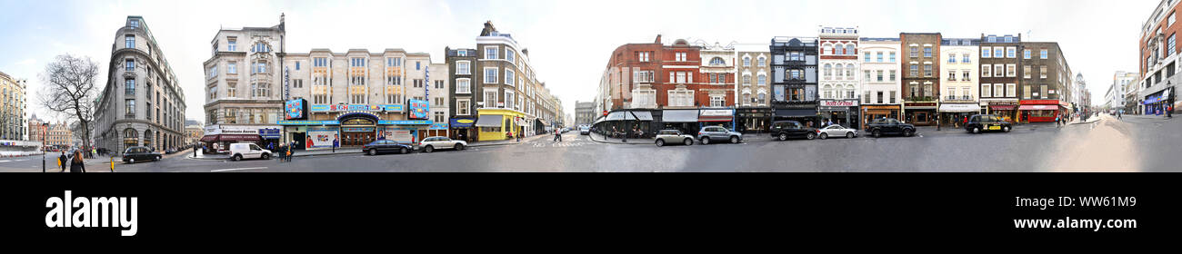 England, London, Catherine Street in der linearen Darstellung, streetline multiperspektivische Fotografie, Stockfoto