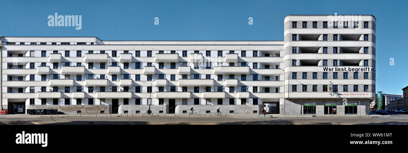 Deutschland, Leipzig, die Neue lkg Carré an der Prager Straße in der linearen Darstellung, streetline multiperspektivische Fotografie, Stockfoto