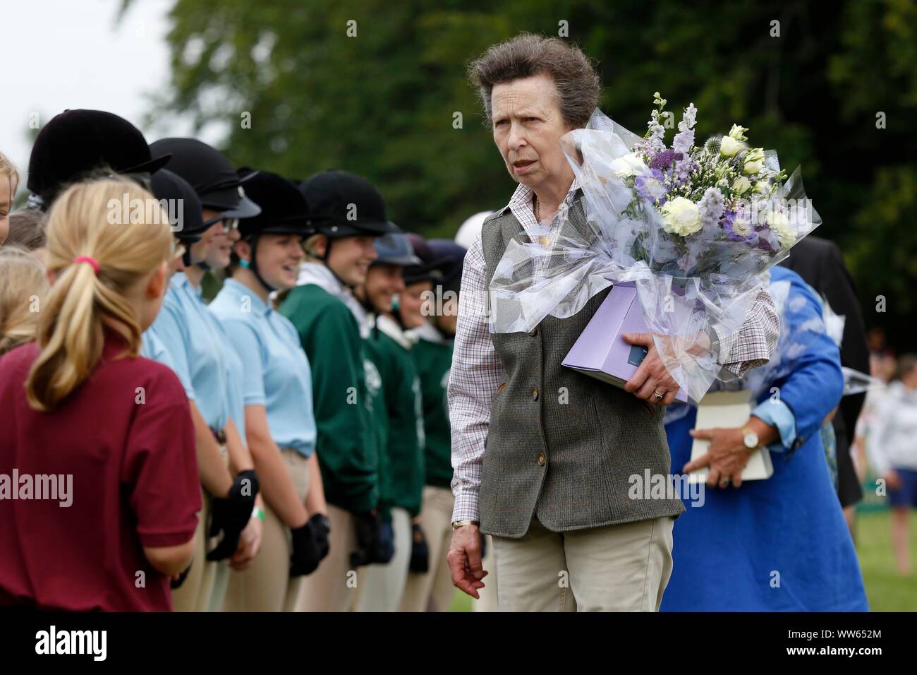 Prinzessin Anne treffen Pony Club Mitglieder. Stockfoto