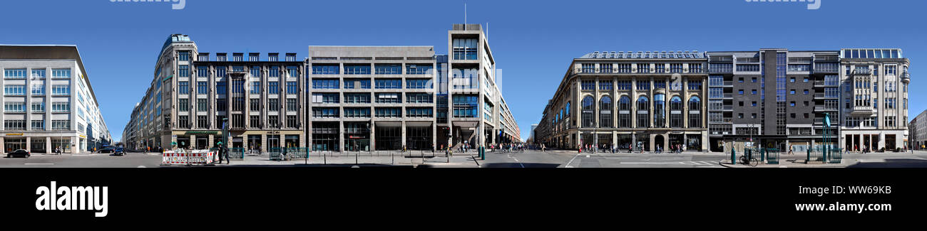 Deutschland, Berlin, Friedrichstraße in der linearen Darstellung, streetline multiperspektivische Fotografie, Stockfoto