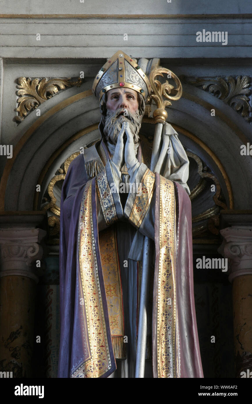 Der hl. Maximilian, Statue auf dem Hochaltar in der Kirche der hl