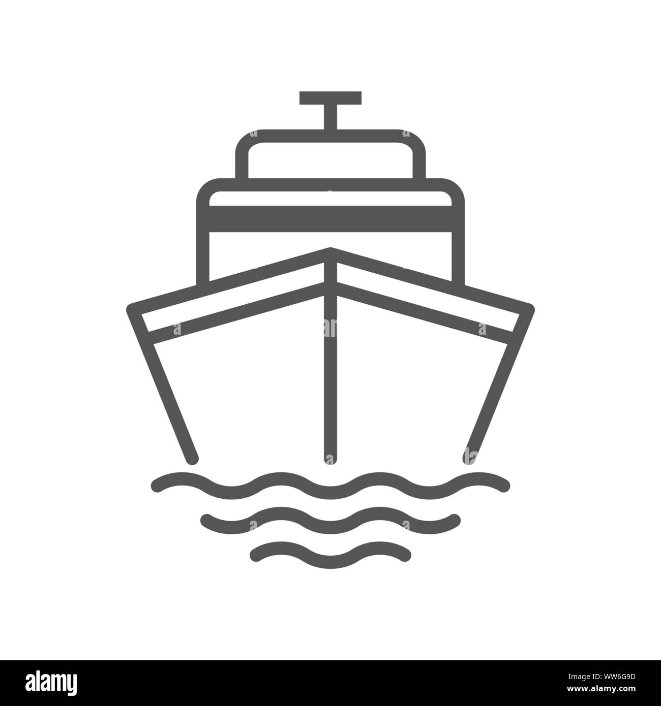 Tempomat-Vektor-Symbol. Schiff, Transportsymbol. Vektorzeichen auf weißem Hintergrund isoliert. Einfache Vektordarstellung für Grafik und Webdesign. Stock Vektor