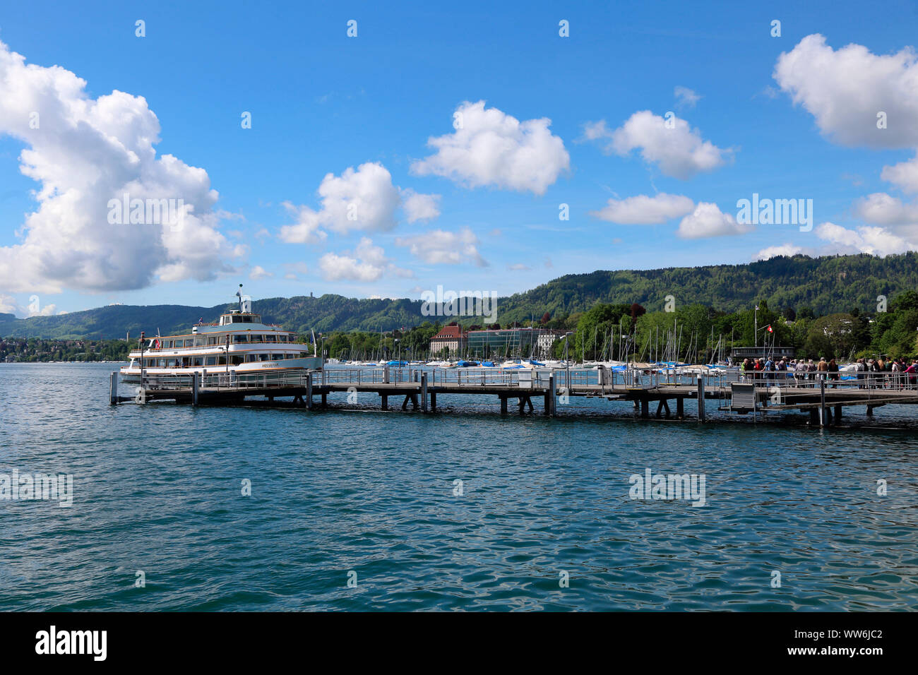 Schweiz, Zürich, Steg am Zürichsee Stockfoto