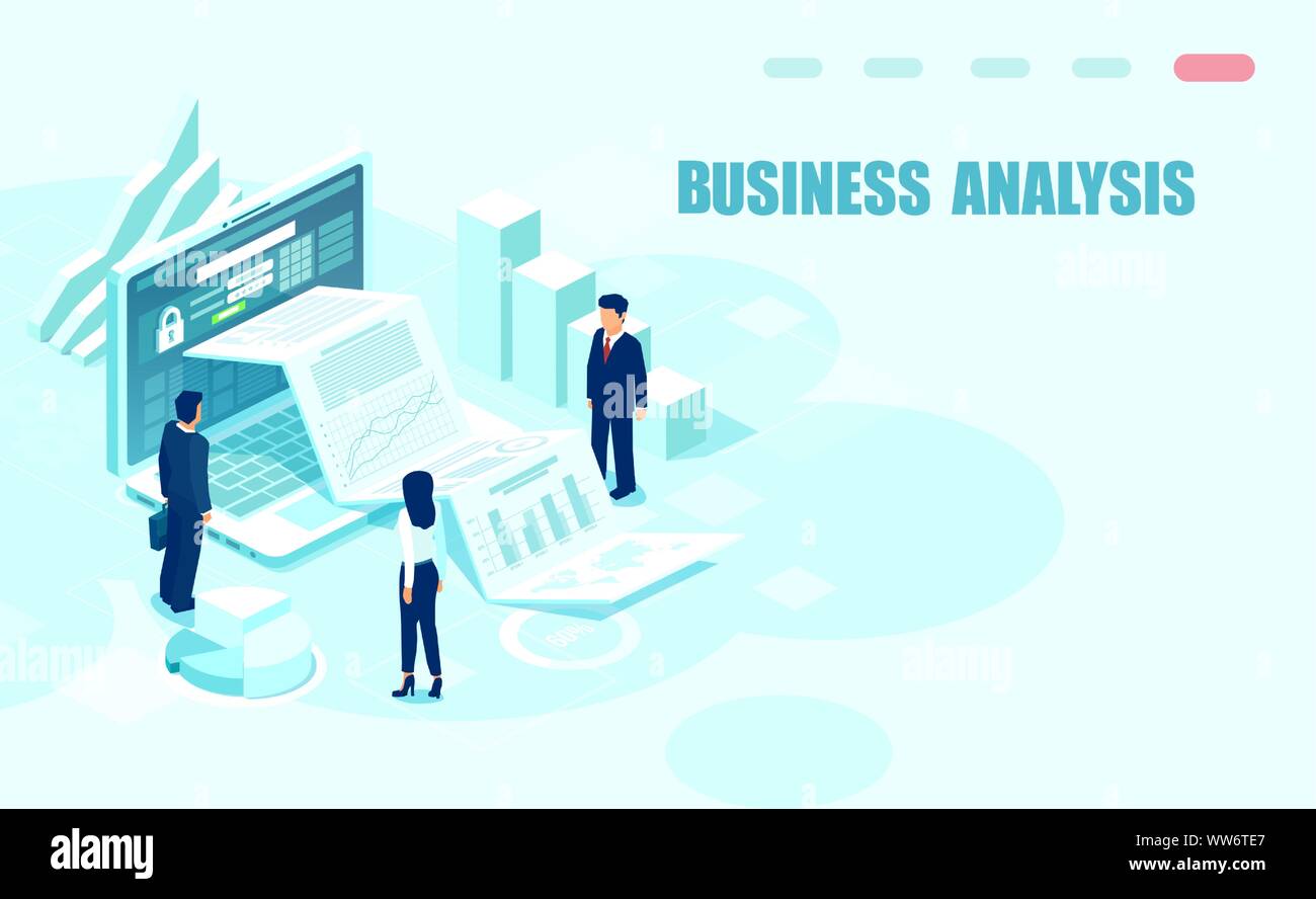Vektor eines professionellen Business Team reporing Datenanalyse, Statistik und finanzielle Prognosen Stock Vektor
