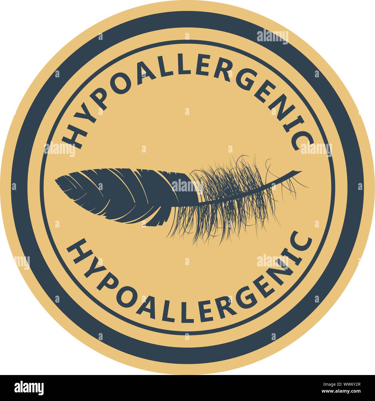 Hypoallergen getestete Produkt logo-Label für hypoallergene Paket, Dermatologie test Logo für empfindliche Haut Stock Vektor