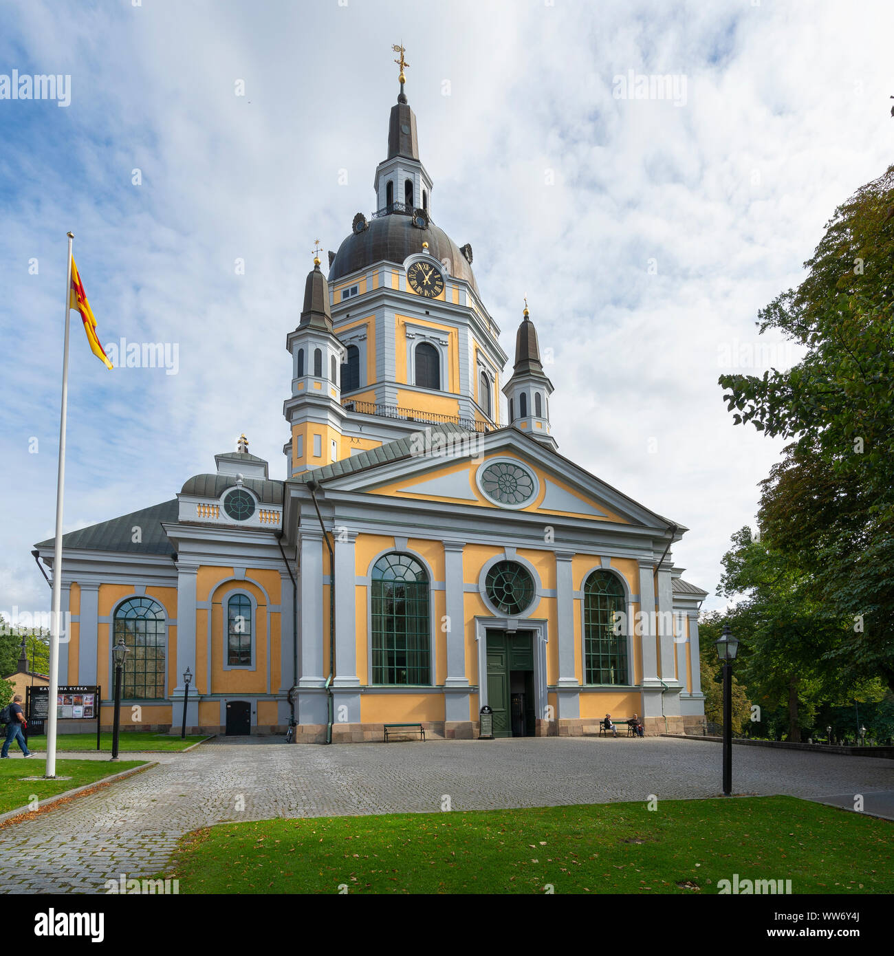 Stockholm, Schweden. September 2019. Einen Panoramablick auf die Katarina Kirche Stockfoto