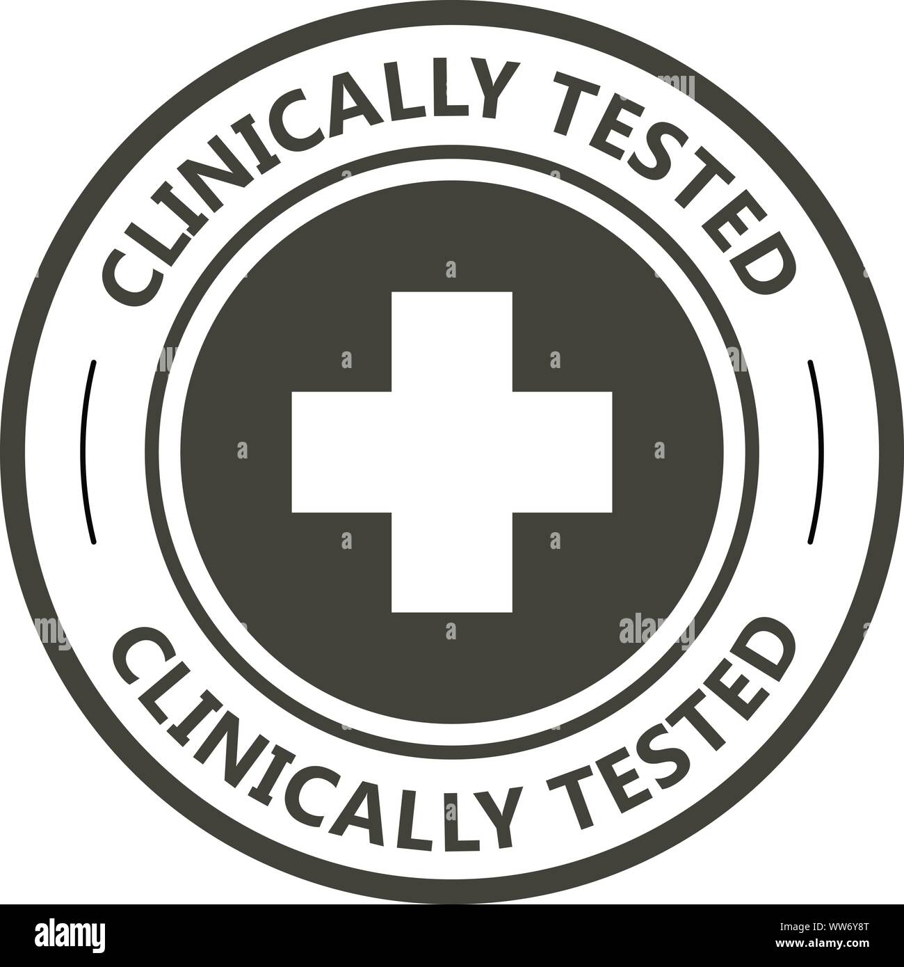 Klinisch getestet Stempel - Bewährte medizinische Produkte Label, Kreuz Symbol Stock Vektor
