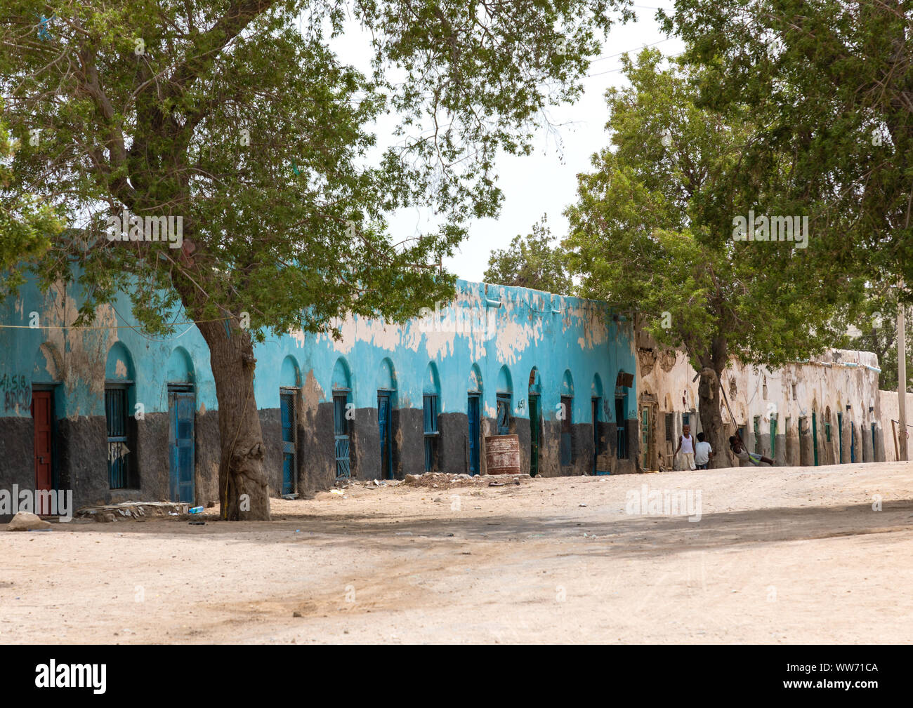 Alte osmanische Häuser, Sahil region, Berbera, Somaliland Stockfoto