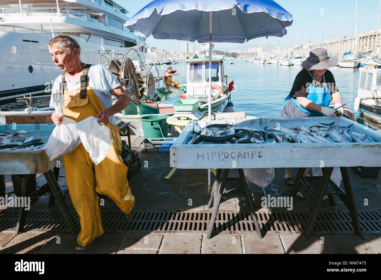 Auf dem Weg zum Alten Hafen in Marseille, Frankreich Stockfoto