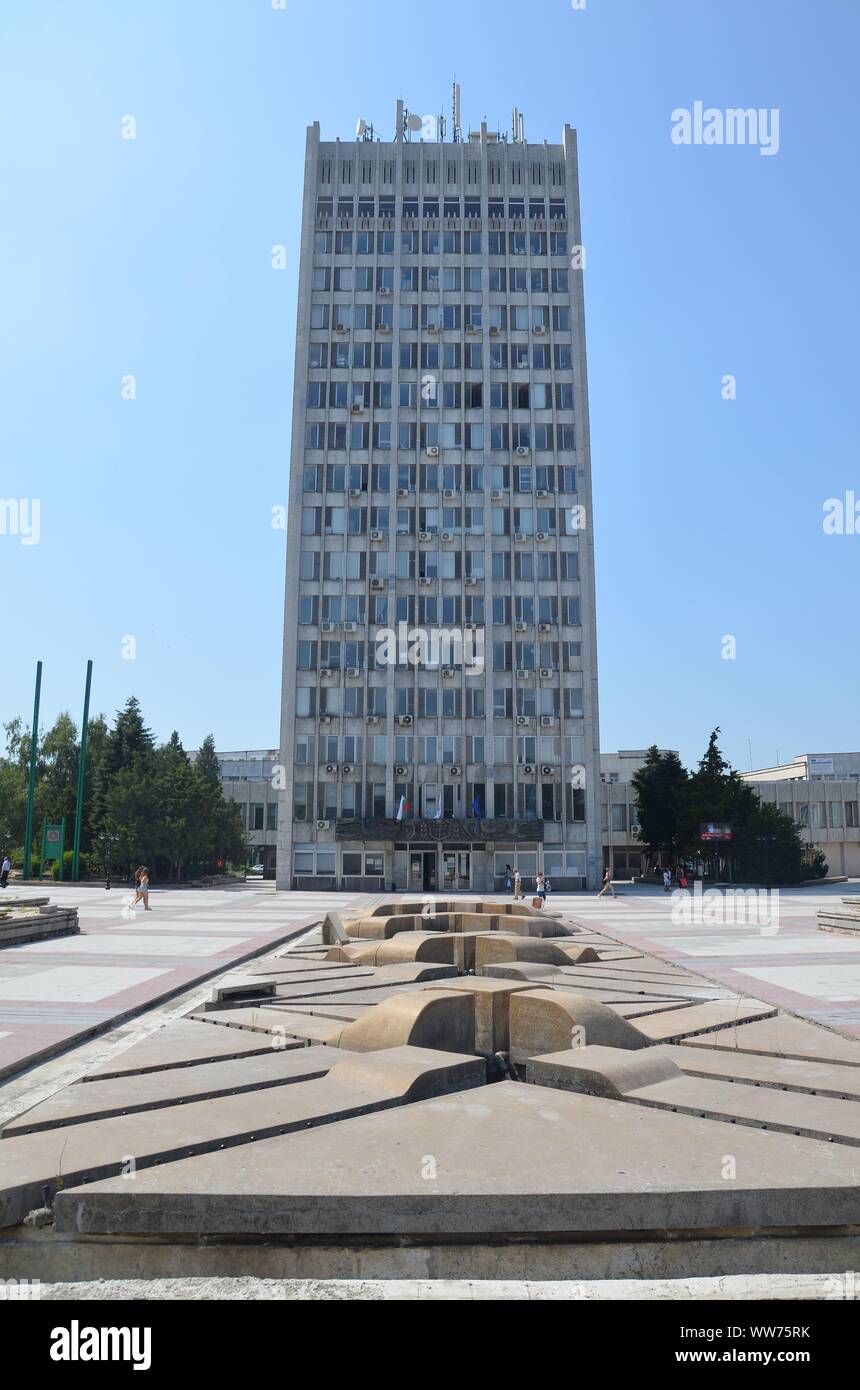 Vidin-an-der-donau, Bulgarien: das Rathaus im Stil des Brutalismus Stockfoto