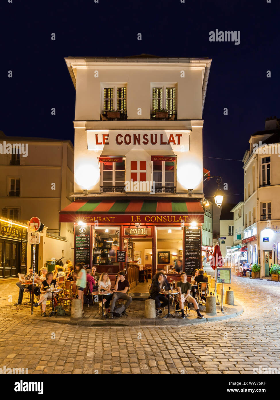 Frankreich, Paris, Montmartre, Cafe, Bistro, Restaurant Le Consulat Stockfoto