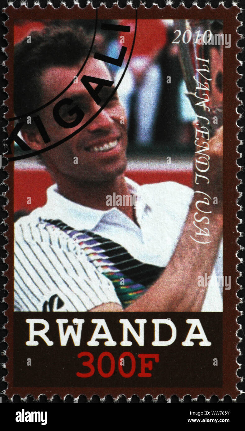 Ivan Lendl Portrait auf Briefmarke Stockfoto