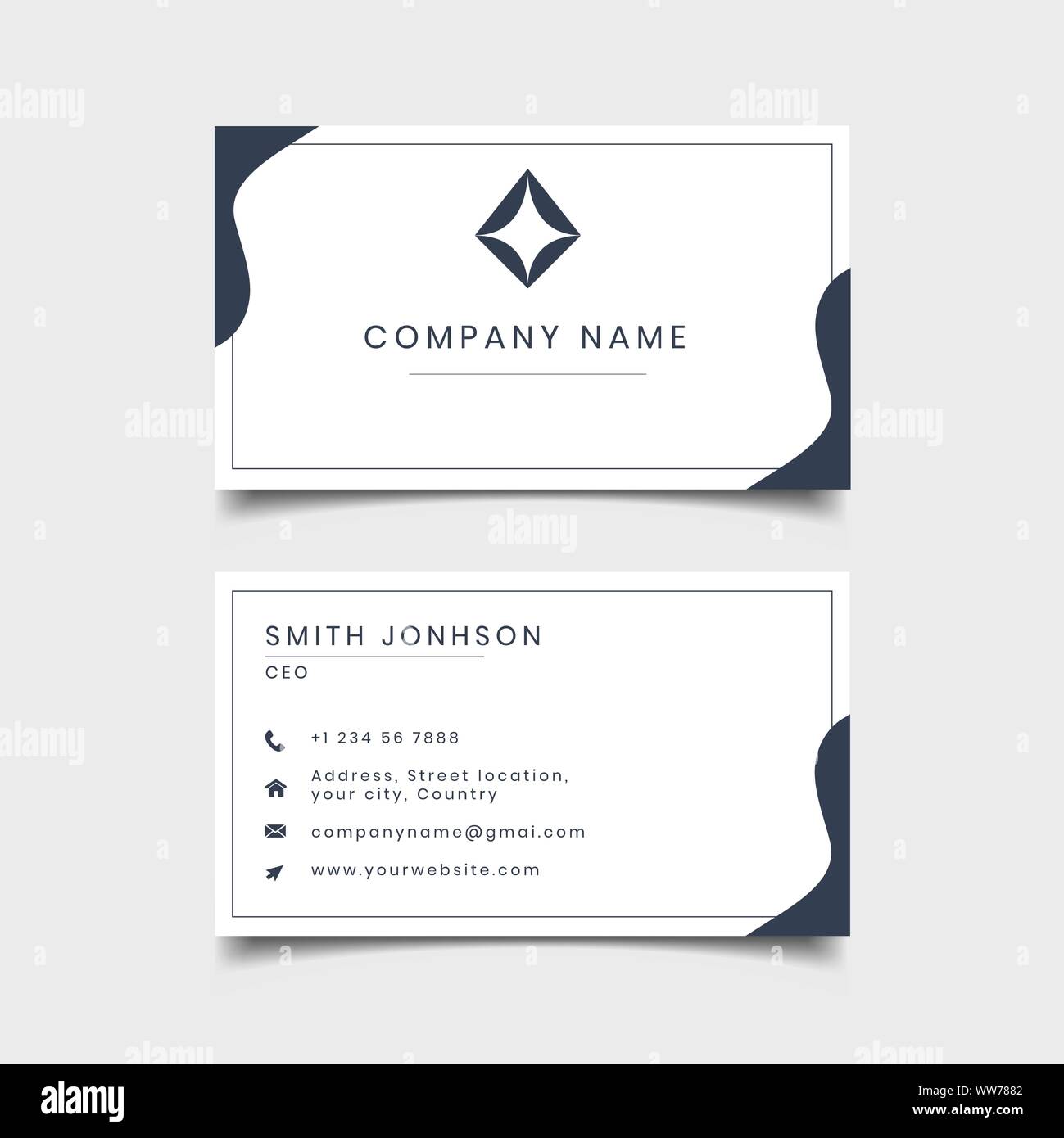 Modernen schwarzen und weißen business card Template Design Vector Regarding Advertising Card Template