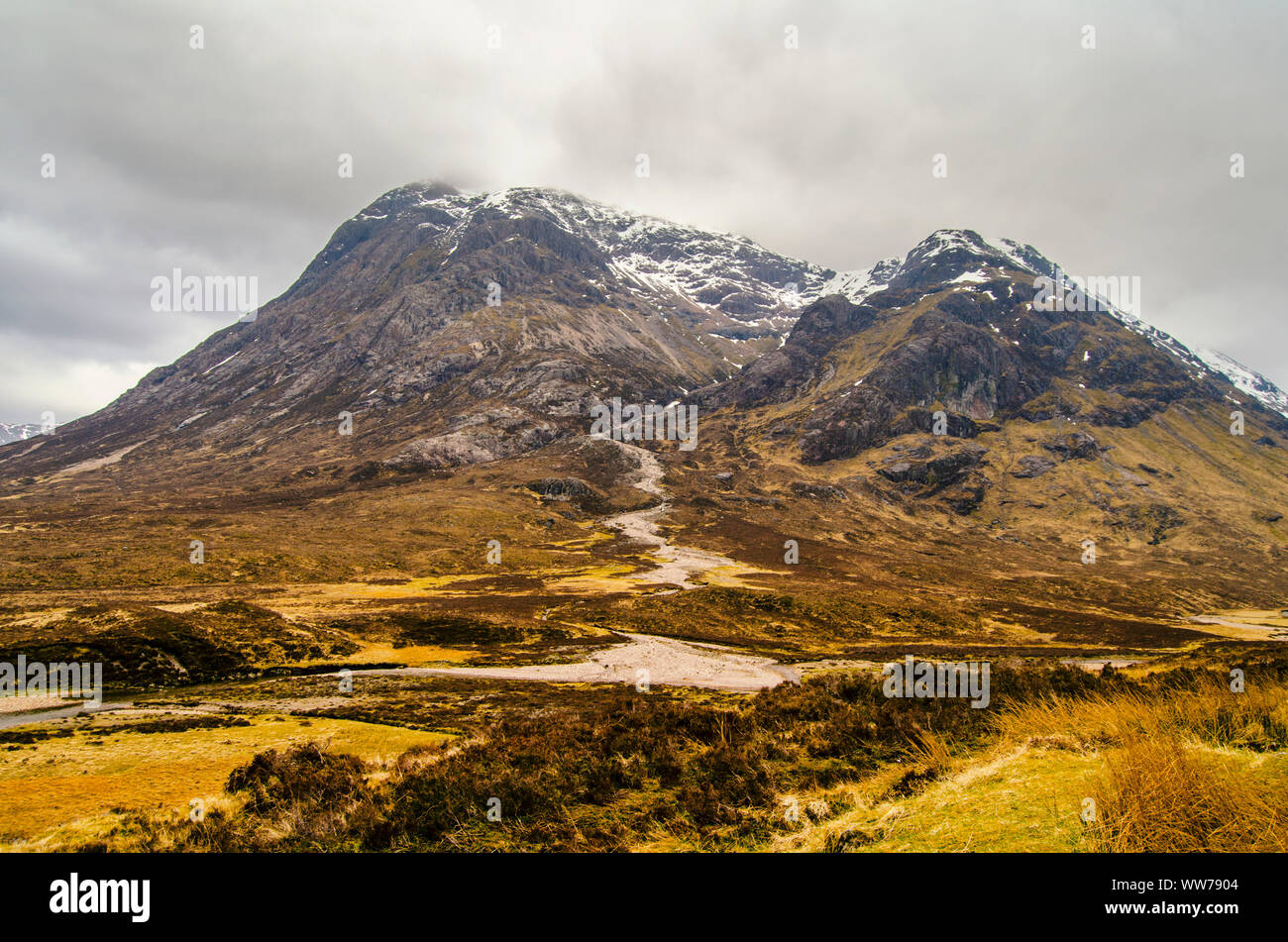 Bidean nam Bian Massiv, Glen Coe Tal, Highlands, Schottland Stockfoto