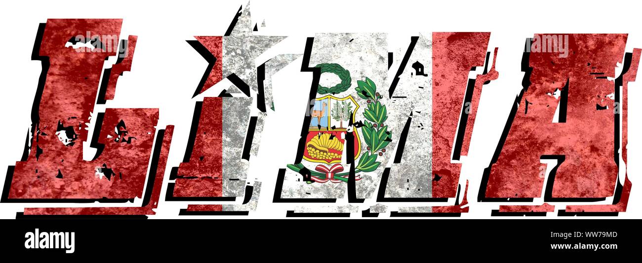 Peru Flagge, peruanische Flagge in den Farben Rot und Weiß Stockfoto