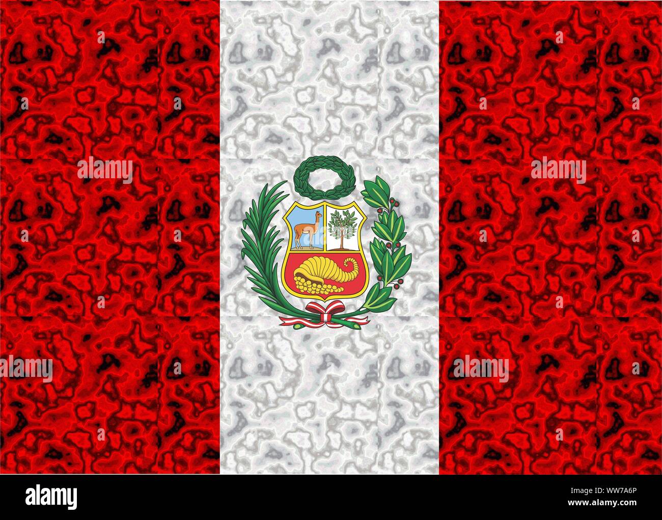 Peru Flagge, peruanische Flagge in den Farben Rot und Weiß Stockfoto