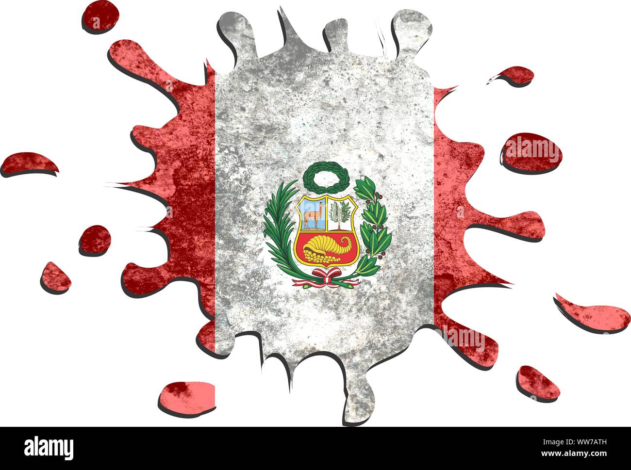 Peru Flagge, peruanische Flagge in den Farben Rot und Weiß Stockfoto