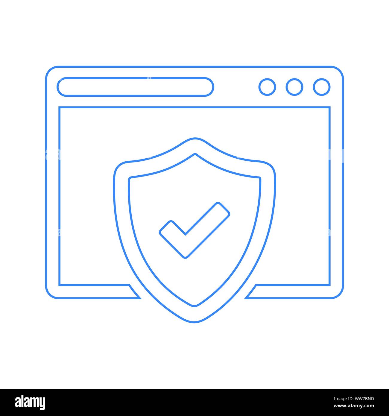 Gut organisiert und voll editierbar Browser Protection, Web Sicherheit Symbol für jede Verwendung wie Printmedien, Web, kommerzielle Nutzung oder jede Art von Design Projek Stock Vektor