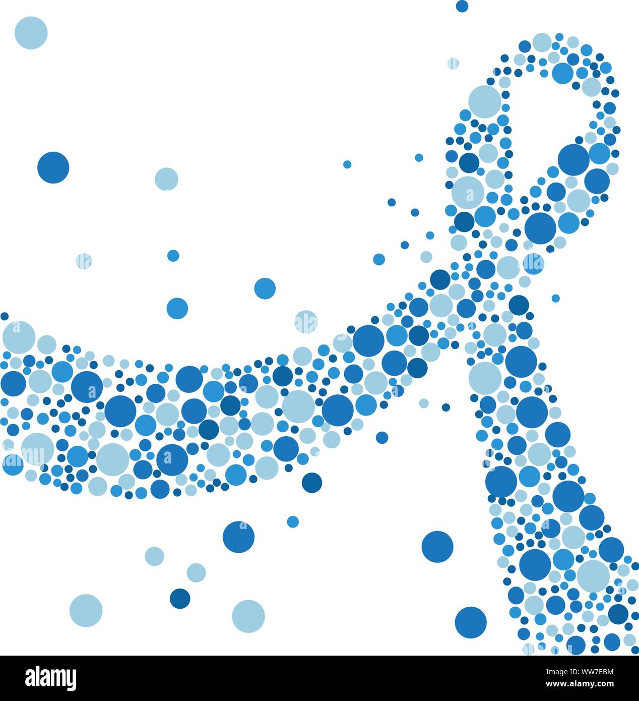 Prostatakrebsbewußtsein Blue Ribbon aus Kreisen. Vector Illustration. Stock Vektor