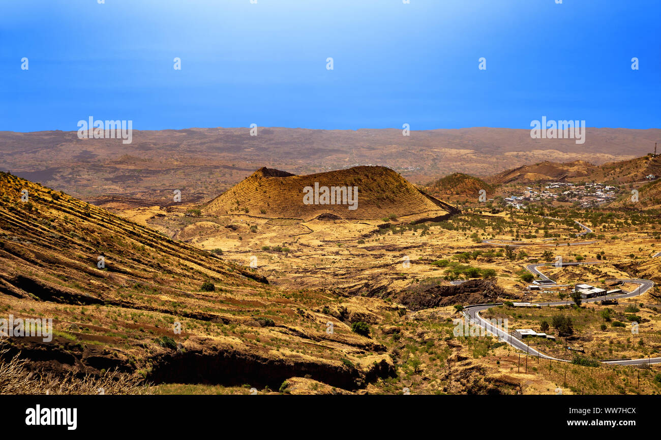 Vulkanische Landschaft, Insel Fogo, Insel Brand, Kap Verde, Cabo Verde, Afrika. Stockfoto