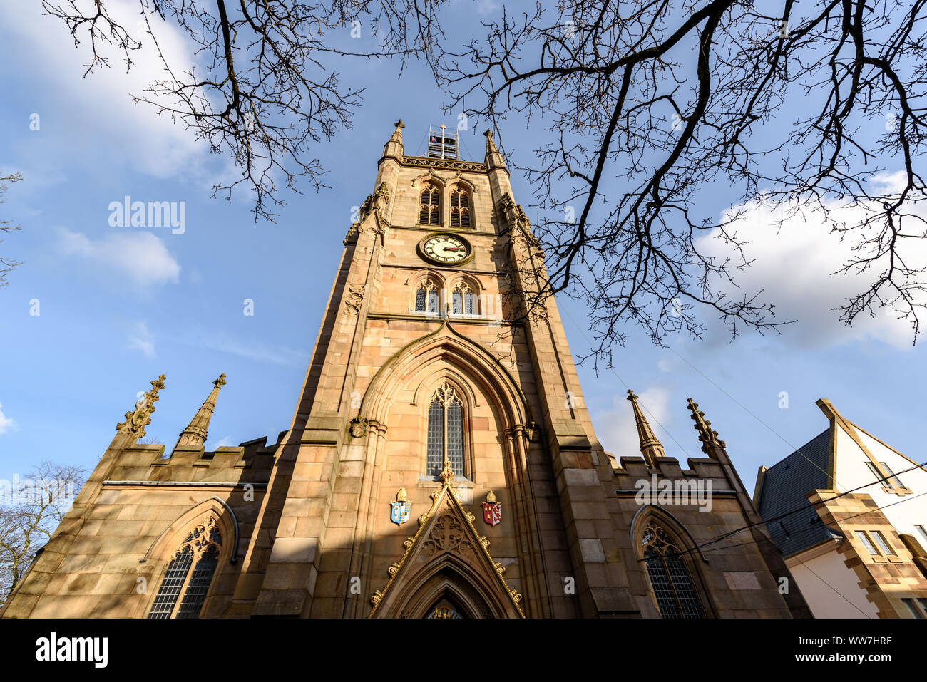 Blackburn Kathedrale ist eines der neuesten Englands Kathedralen, aber es ist einer der ältesten Orte des Landes des christlichen Gottesdienstes, Blackburn, Lancashire, Stockfoto