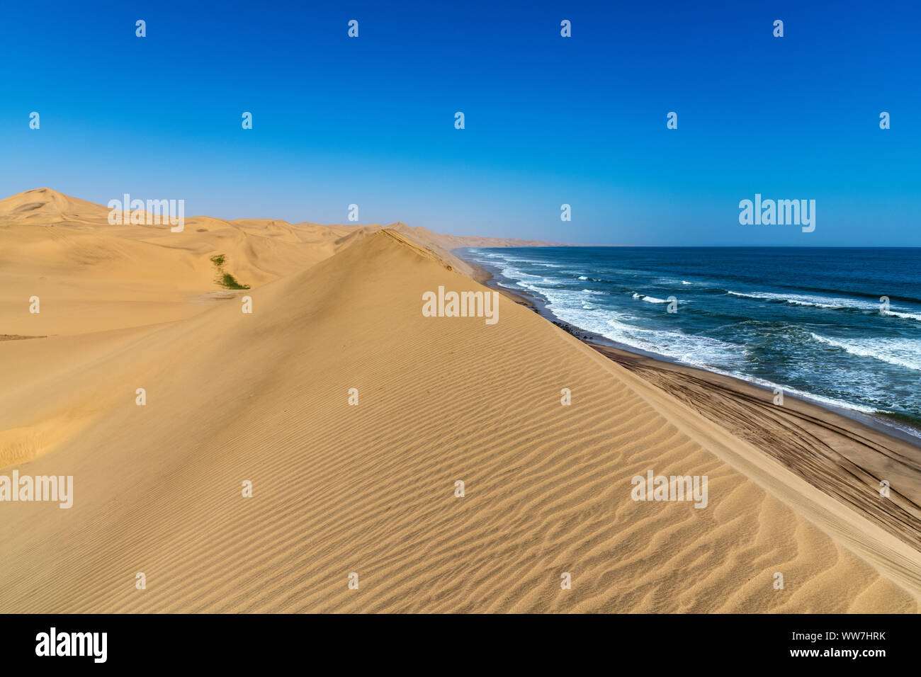 Sanddünen, Sandwich Harbour, Namib-Naukluft-Nationalpark, Walvis Bay, Namibia Stockfoto