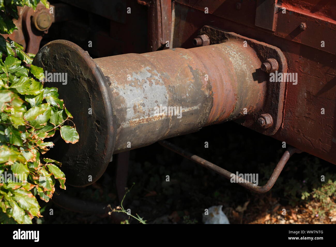 Puffer bei einem Güterwagen, Harburg, Hamburg, Deutschland, Europa Stockfoto
