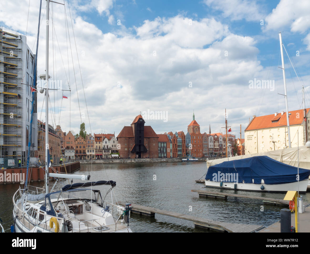 Alten Hafen und dem Kran (ŻURAW) in Danzig, Polen Stockfoto