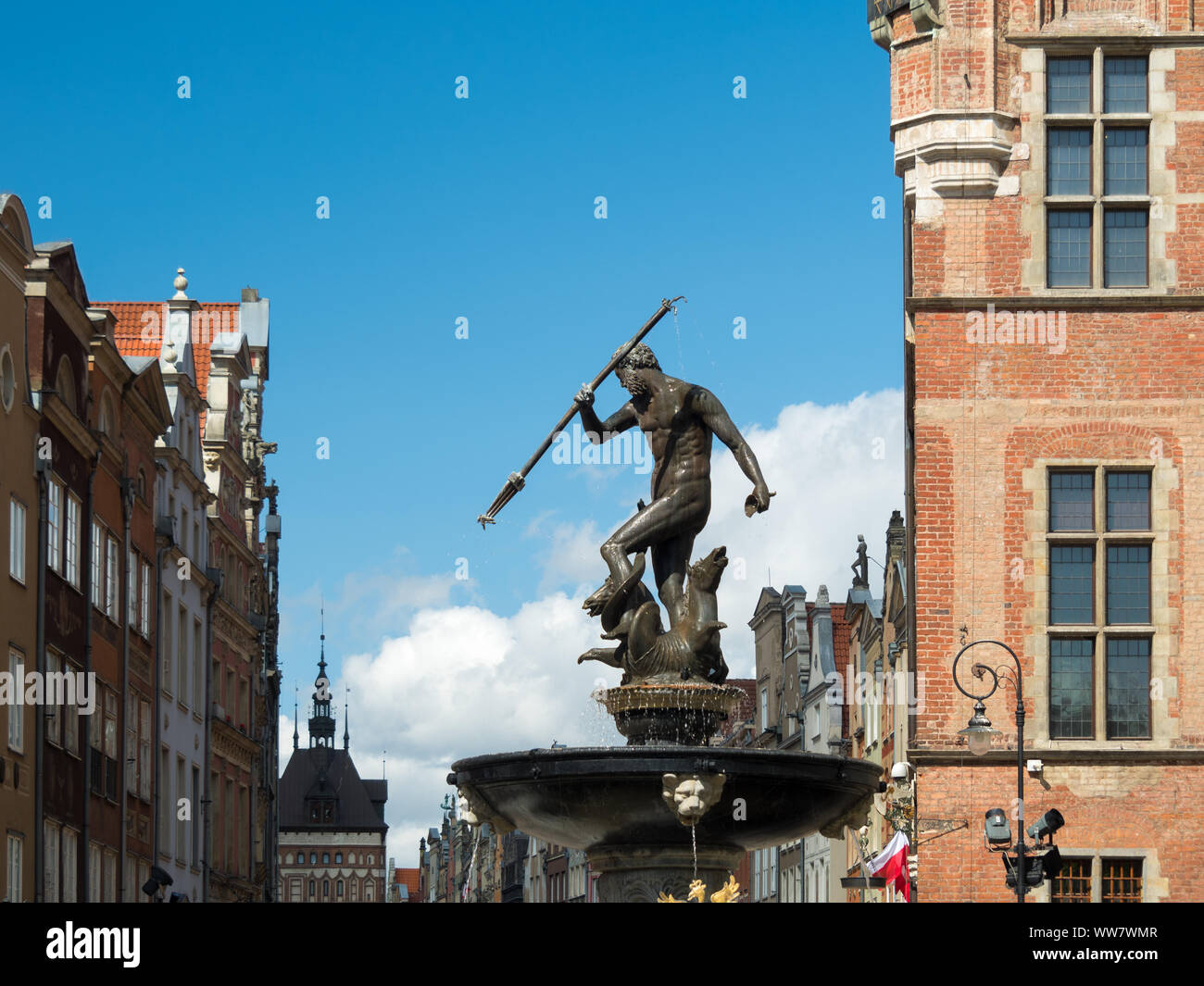 Der Neptunbrunnen in Danzig, Polen Stockfoto