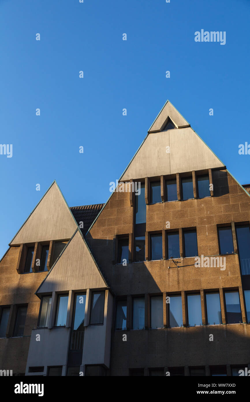 Haus Fassade im Bauhaus-Stil in der Innenstadt von Münster, Nordrhein-Westfalen, Deutschland, Europa, Stockfoto