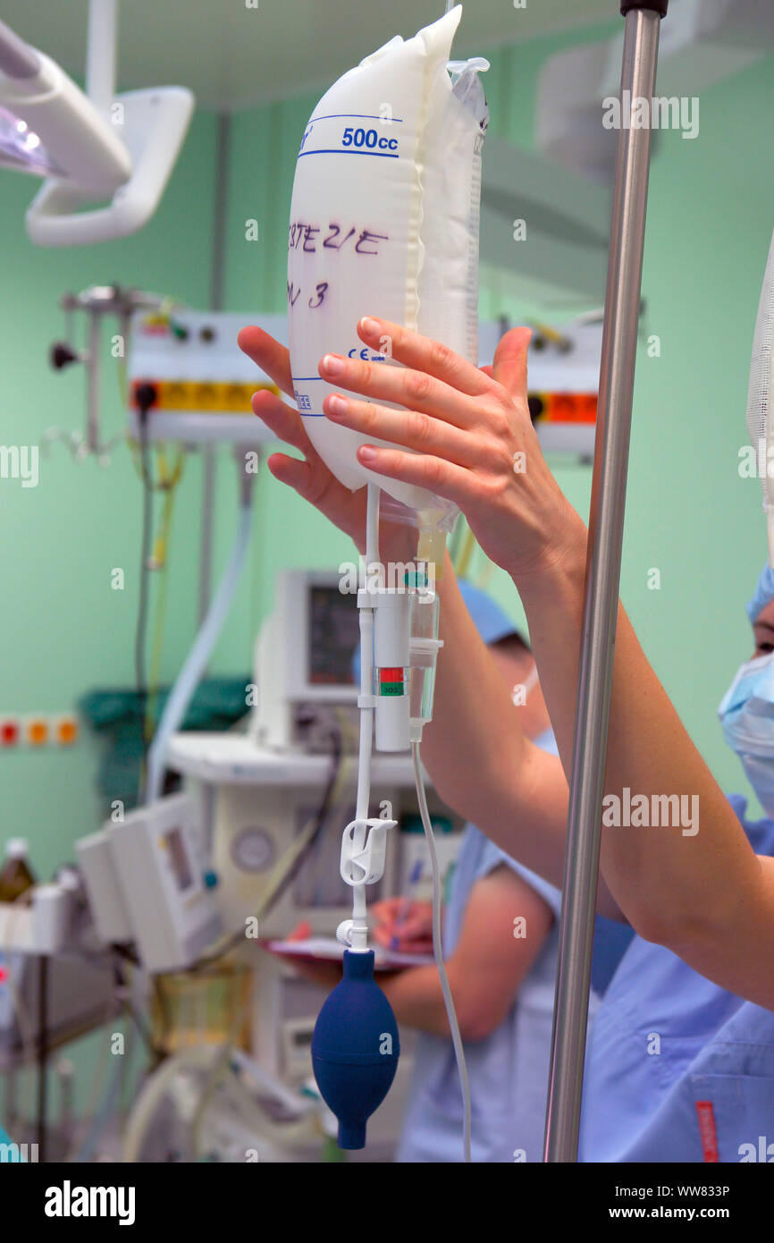 Anästhesie, Krankenschwester, Betrieb, Krankenhaus, Tschechien Stockfoto