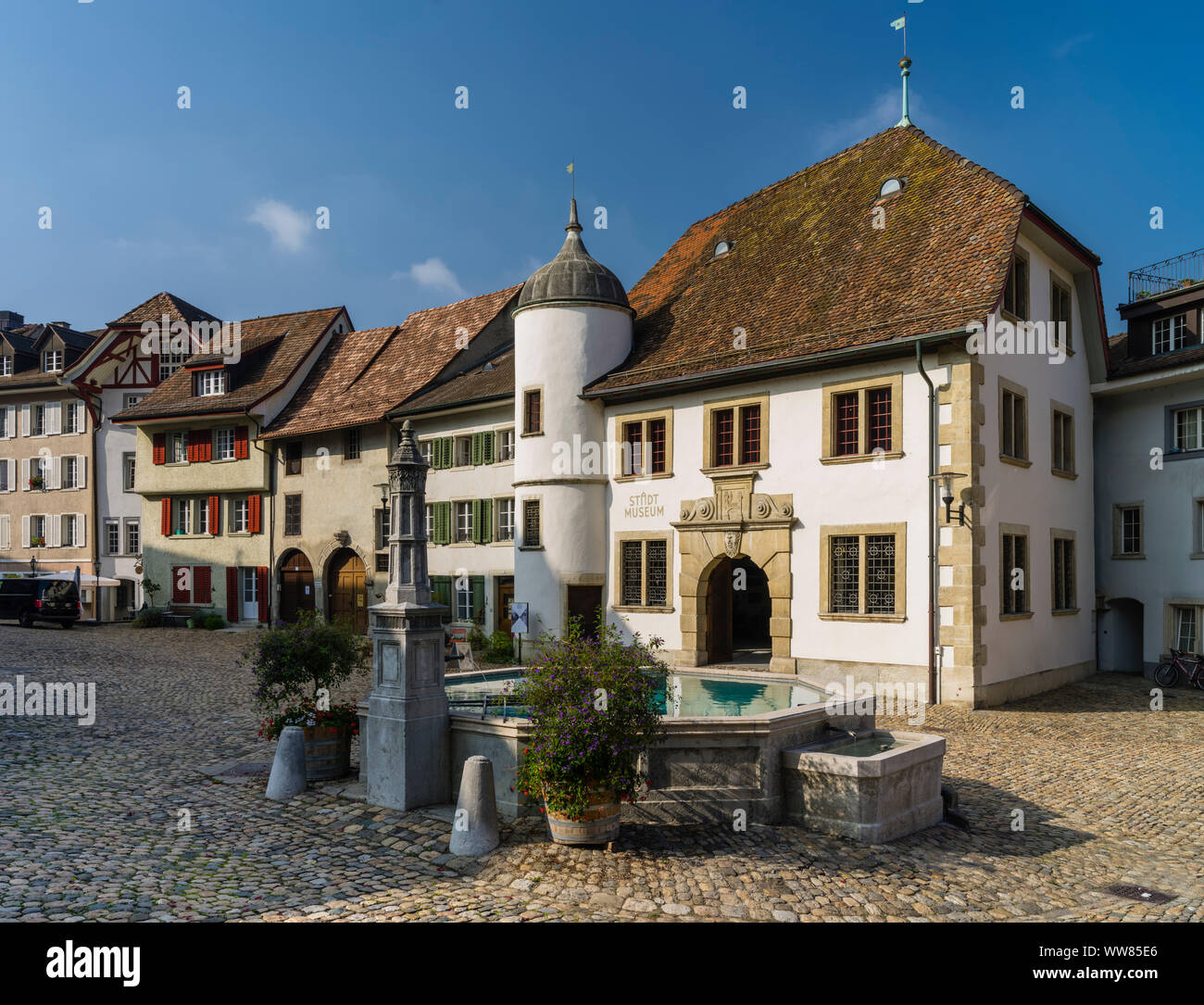 Historische Altstadt von Brugg im Kanton Aargau Stockfoto