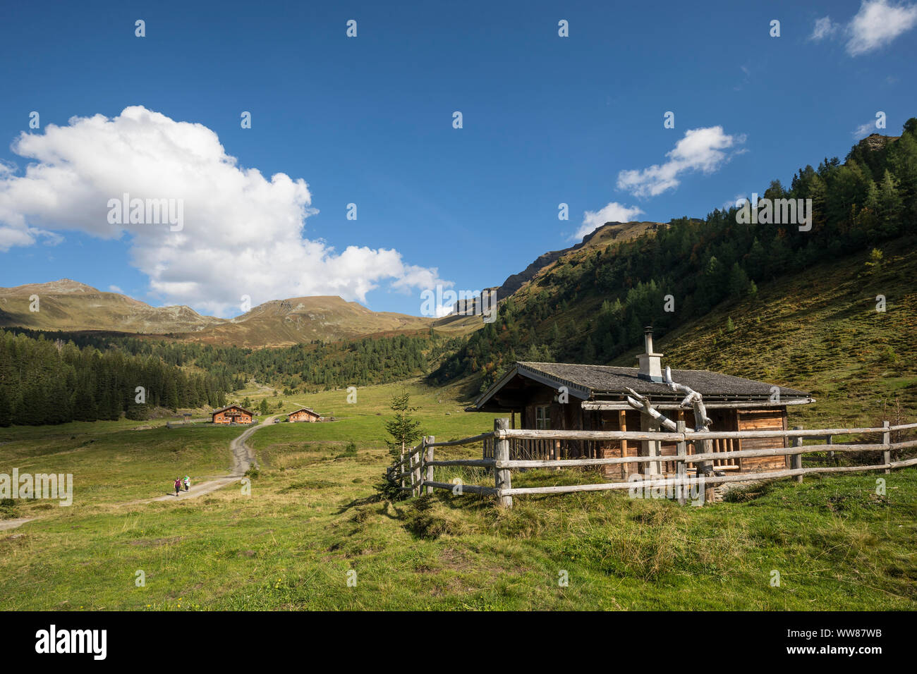 Auf der Durchgangsalm (1742 m), HÃ¼ttwinkltal, Kolm Saigurn, Raurisertal, Nationalpark Hohe Tauern, Salzburg, Österreich, September 2018 Stockfoto