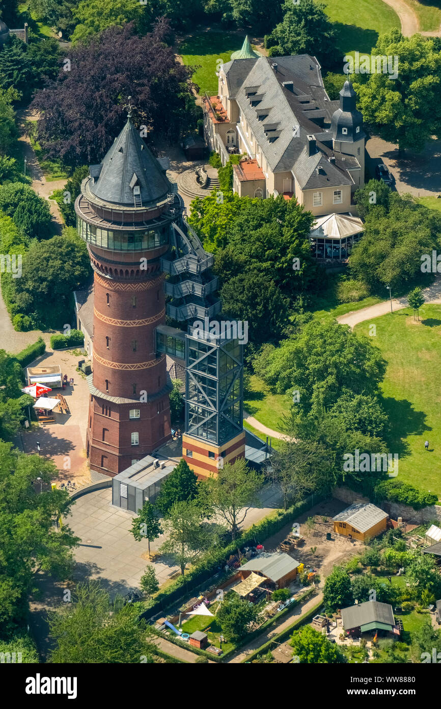 Luftaufnahme, Wassermann Wasser Museum und Schloss Styrum, MÃ¼lheim an der Ruhr, Ruhrgebiet, Nordrhein-Westfalen, Deutschland Stockfoto