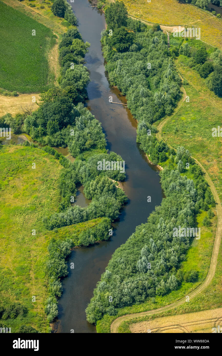 Luftaufnahme, Ems, in der Nähe von einen, Warendorf, MÃ¼nsterland, Nordrhein-Westfalen, Deutschland, Europa Stockfoto