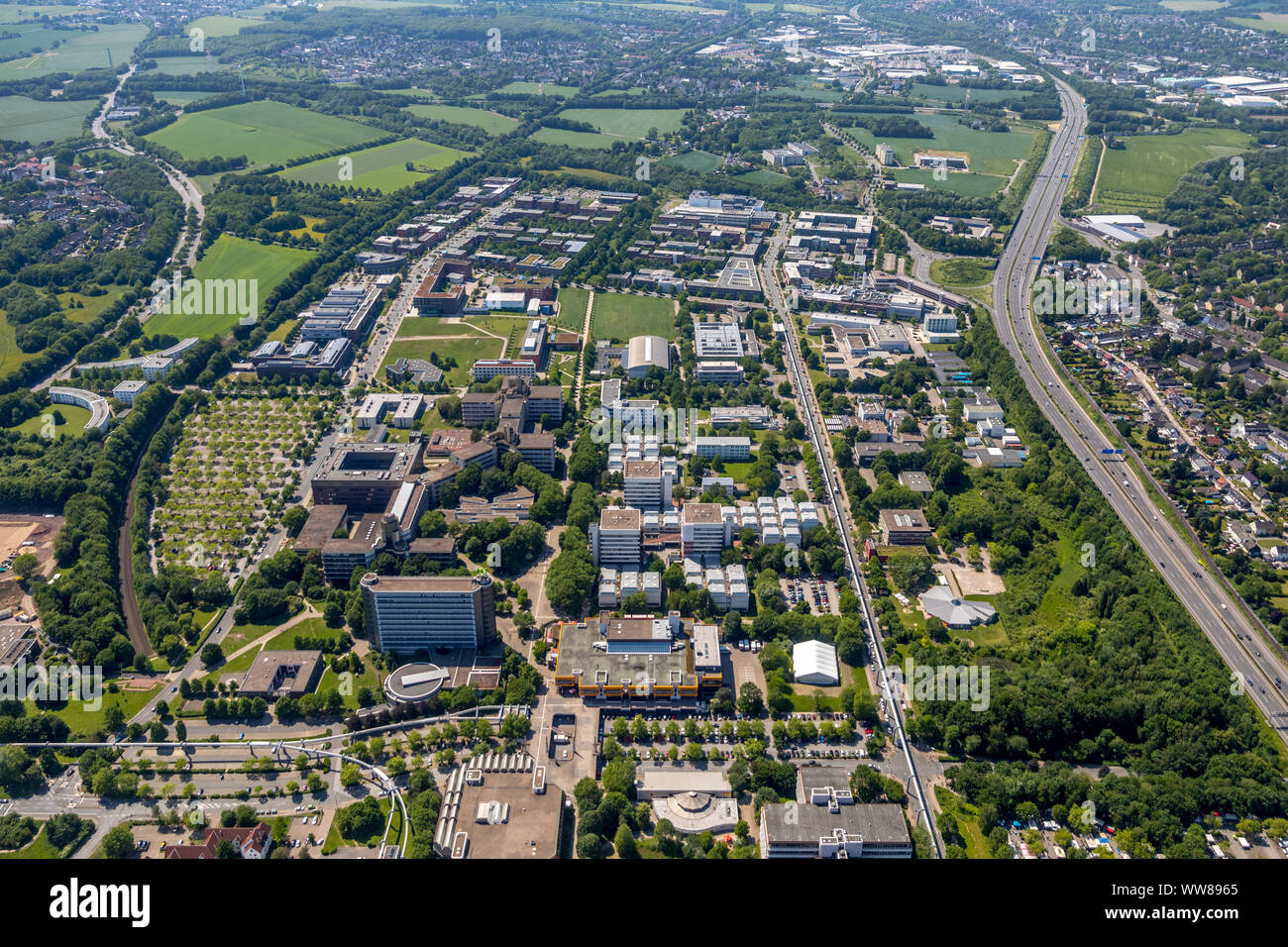 Luftaufnahme, Dortmund Technology Park, TU Dortmund, Technologie Zentrum Dortmund, tzdo Dortmund, Ruhrgebiet, Nordrhein-Westfalen, Deutschland Stockfoto
