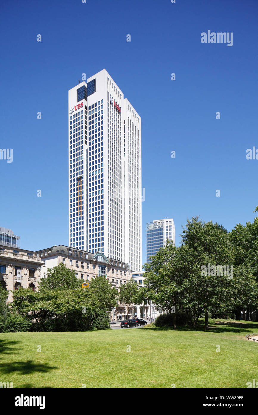 Opernturm UBS Bank, Financial District, Frankfurt, Hessen, Deutschland, Europa Stockfoto