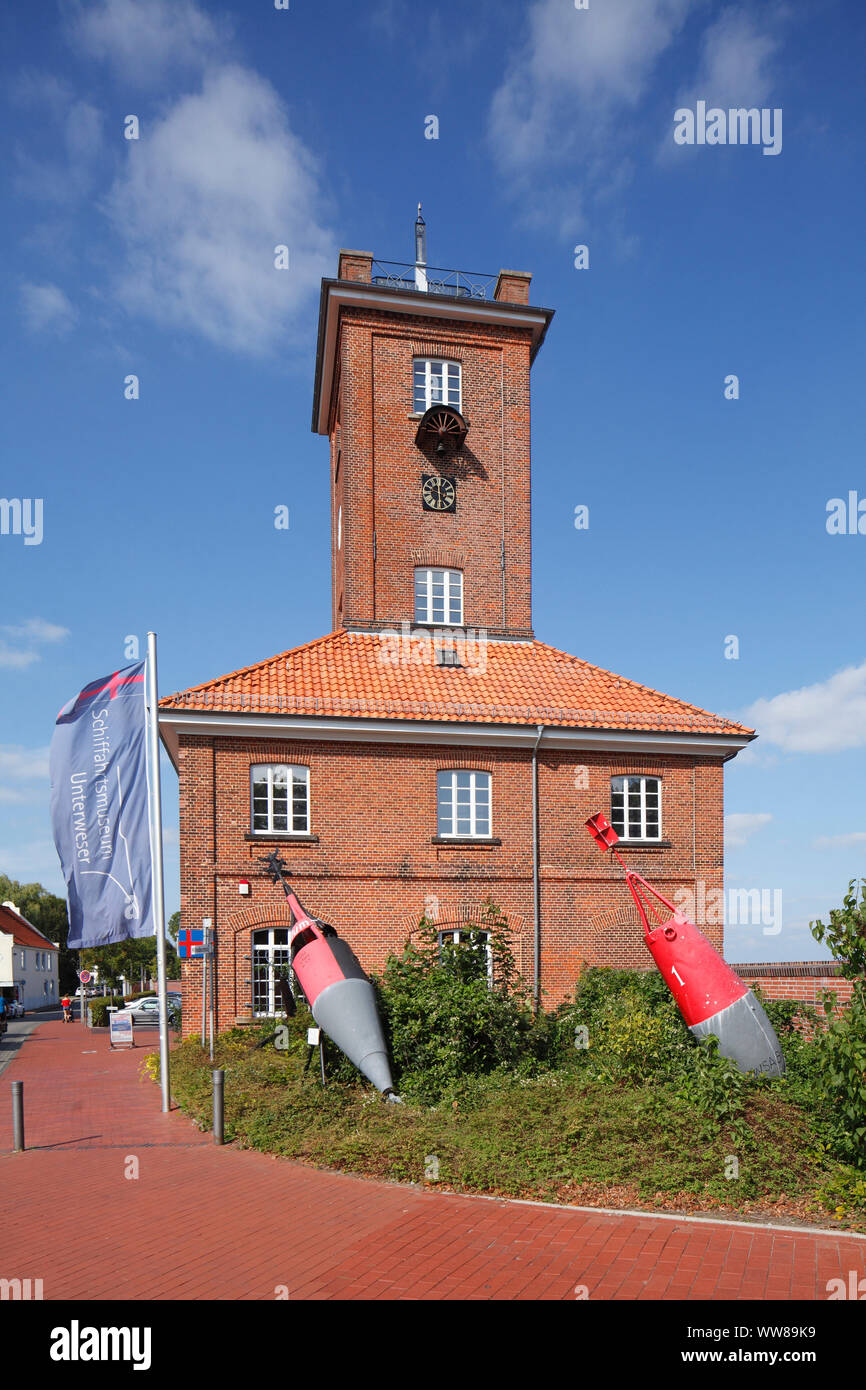 Haus Telegraph, Maritime Museum, Brake, Wesermarsch, Niedersachsen, Deutschland, Europa Stockfoto