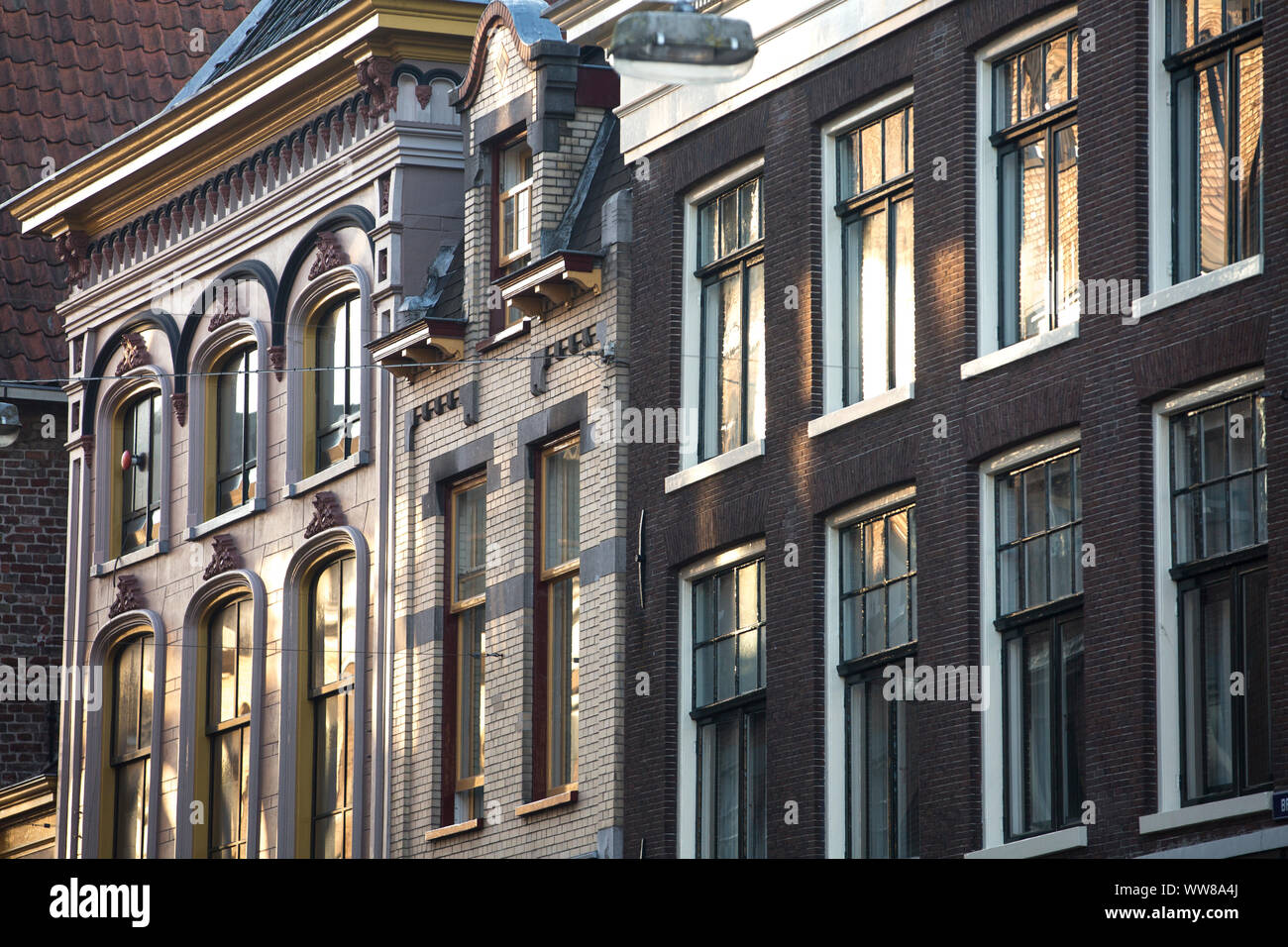 Niederlande, Groningen, Fassaden des holländischen Häuser Stockfoto