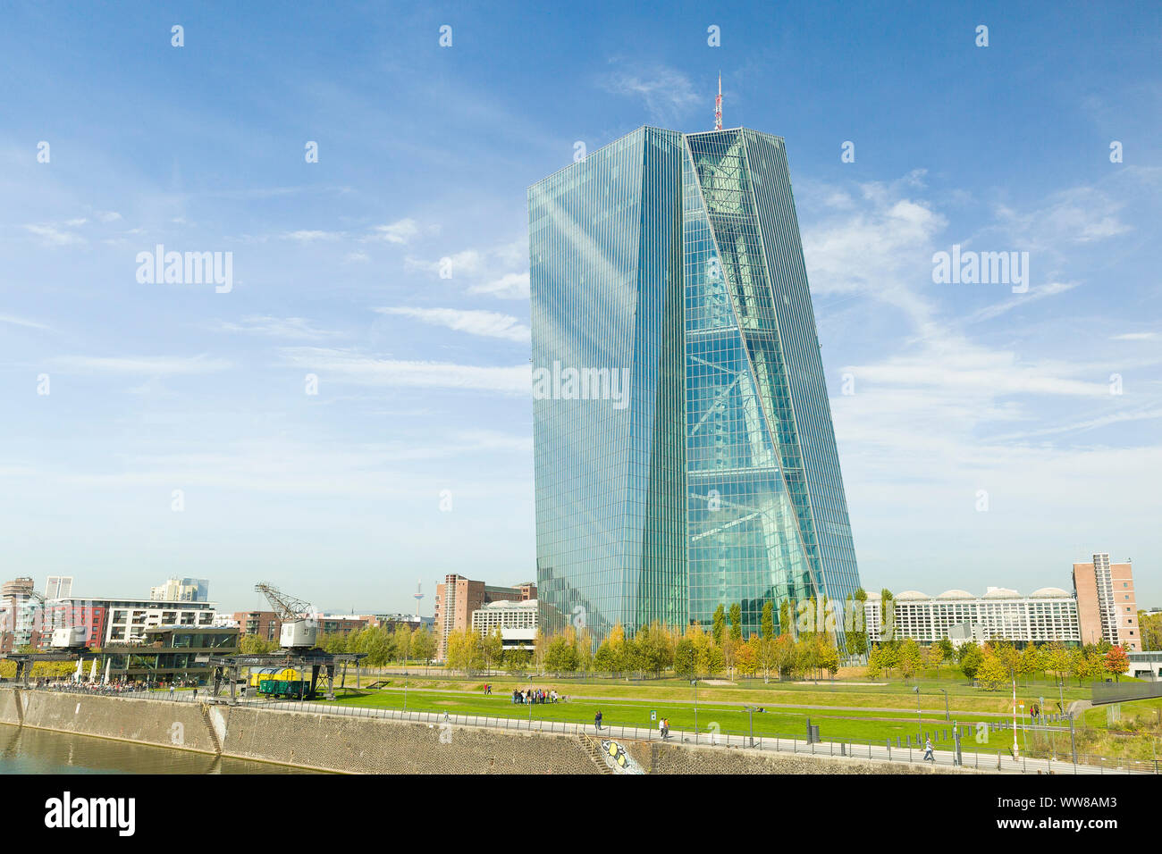 Frankfurt, EZB, Main, Querformat Stockfoto