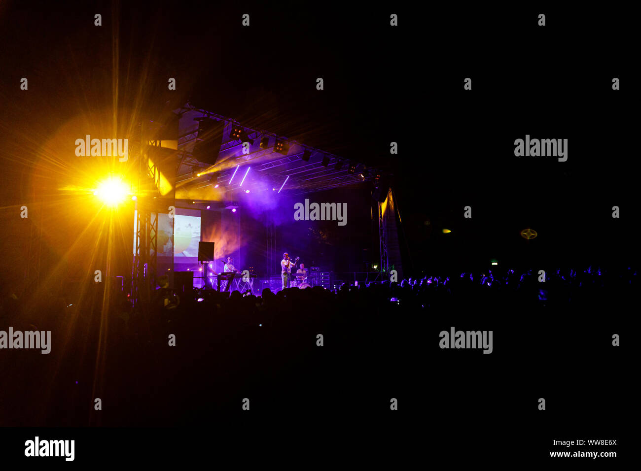 Bologna, Italien. 13. September 2019. Italienische Sänger und Songwriter Mahmood führt live am 13. September 2019 in Bologna, Italien. Credit: Massimiliano Donati/Alamy leben Nachrichten Stockfoto