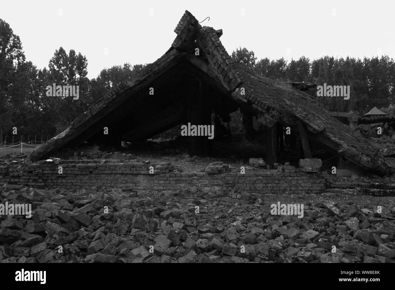 Auschwitz Krematorium zerstört Stockfoto