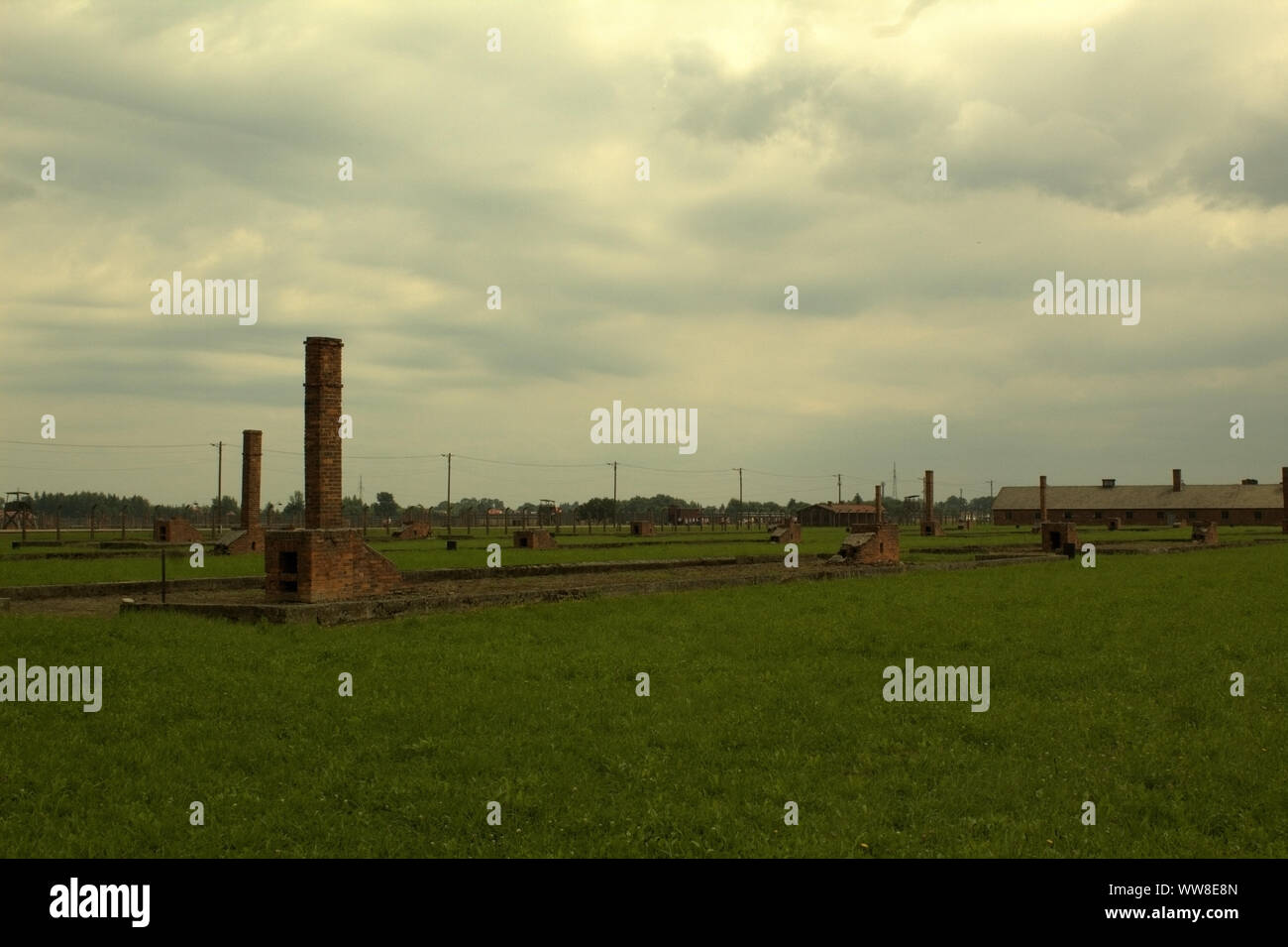 Krematorium Gebäude bleibt in Auschwitz Stockfoto