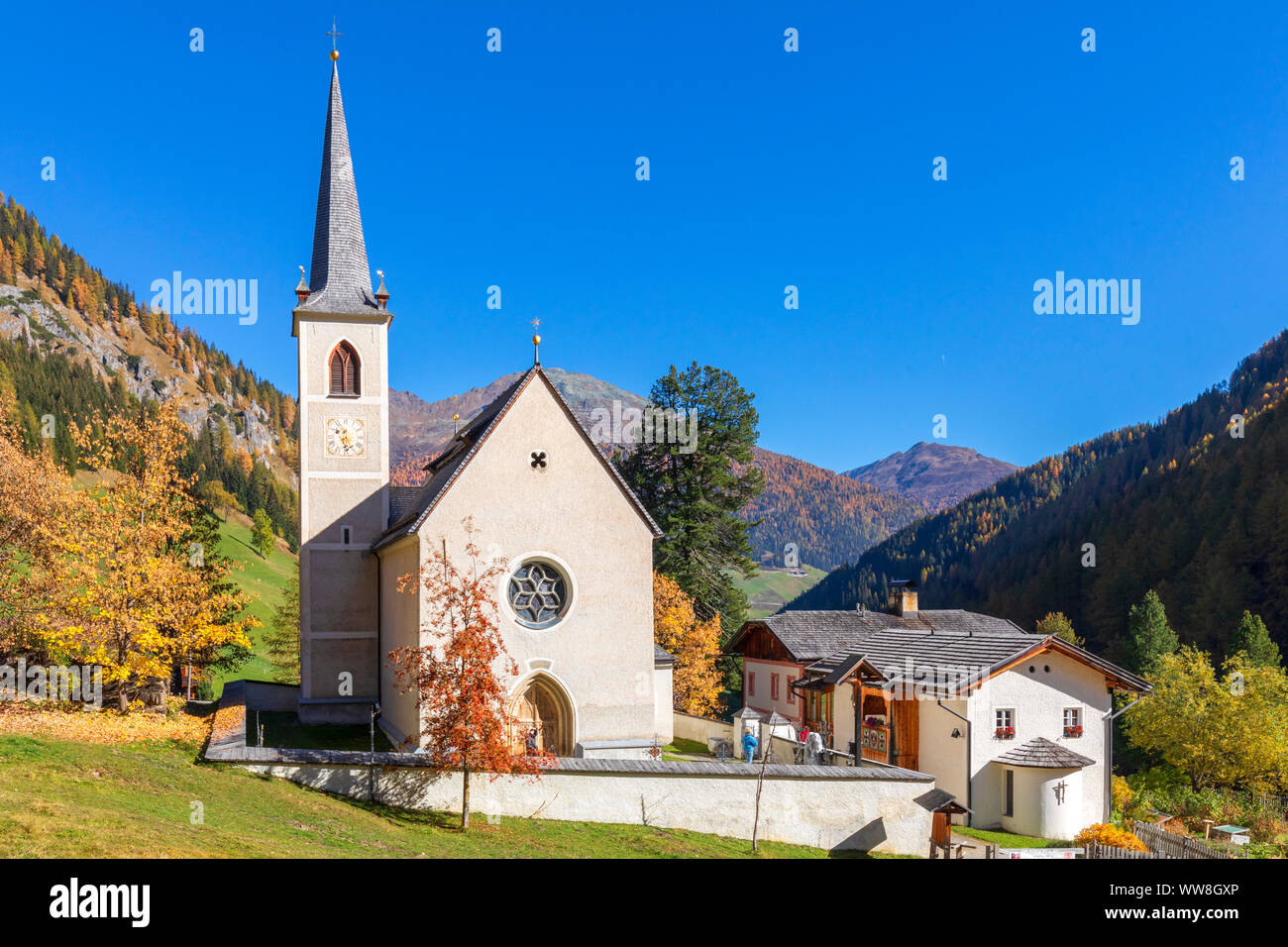 Wallfahrtskirche Unserer Lieben Frau MariÃ¤ Schnee, Kalkstein, Innervillgraten, Villgratental, Osttirol, Österreich, Europa Stockfoto