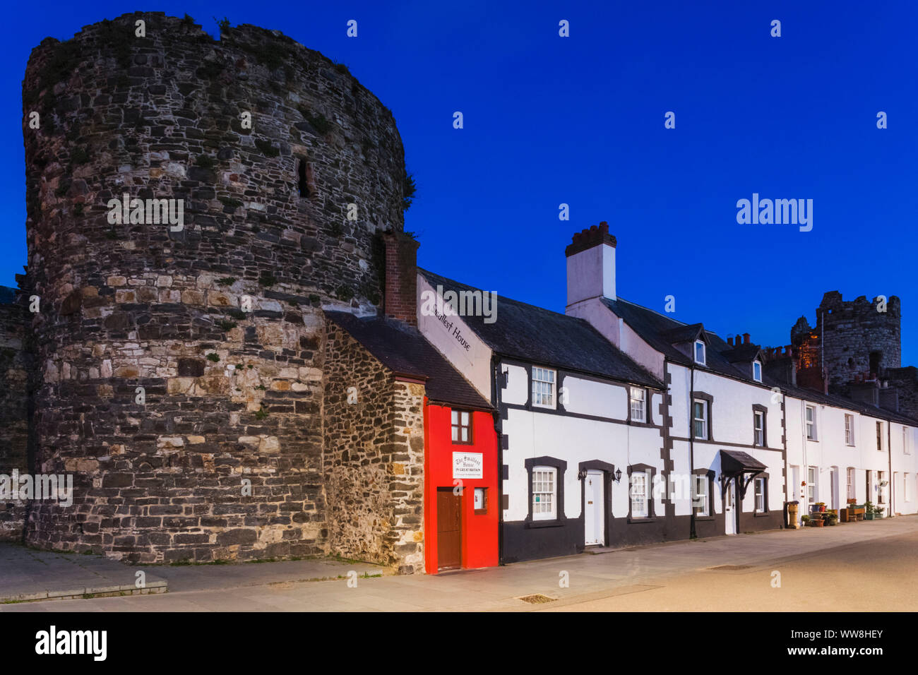 Wales, Gwynedd, Conwy, Kleinste Haus in Großbritannien Stockfoto