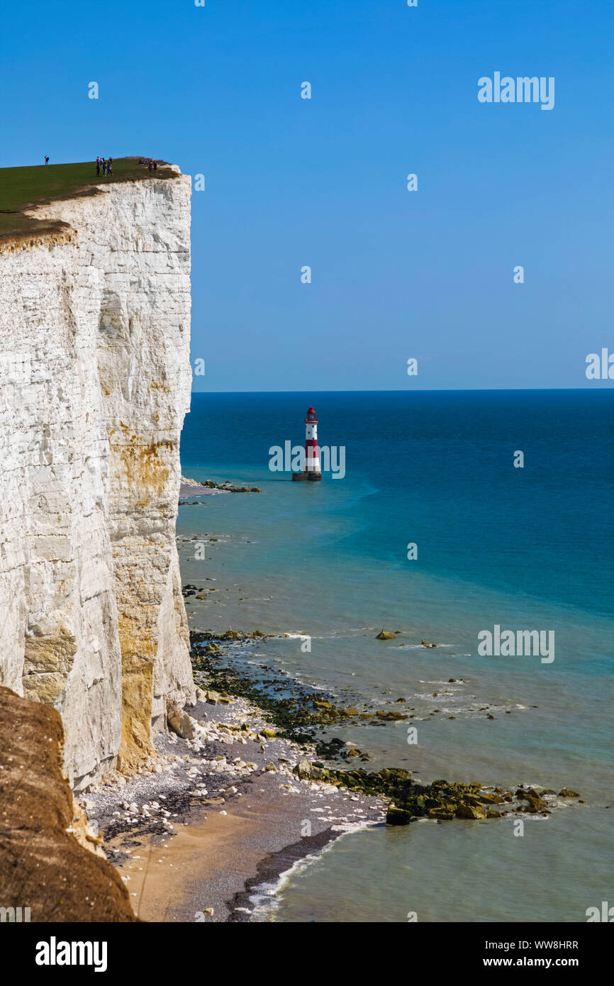 England, East Sussex, Eastbourne, South Downs National Park, die Sieben Schwestern, Beachy Head Lighthouse Stockfoto