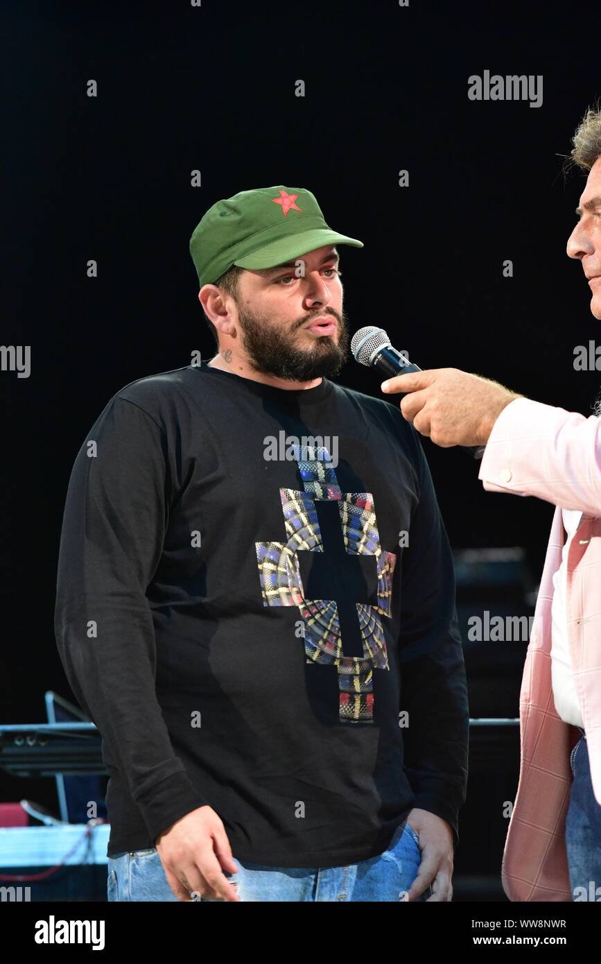 Giugliano, Italien. 13 Sep, 2019. Diego Armando Maradona Junior, Sohn des wichtigsten mondial Fußballspieler Diego Maradona, bei der Präsentation der Radio CRC-Programm, das Sie als Moderator einer Radio Format sehen. (Foto von Paola Visone/Pacific Press) Quelle: Pacific Press Agency/Alamy leben Nachrichten Stockfoto