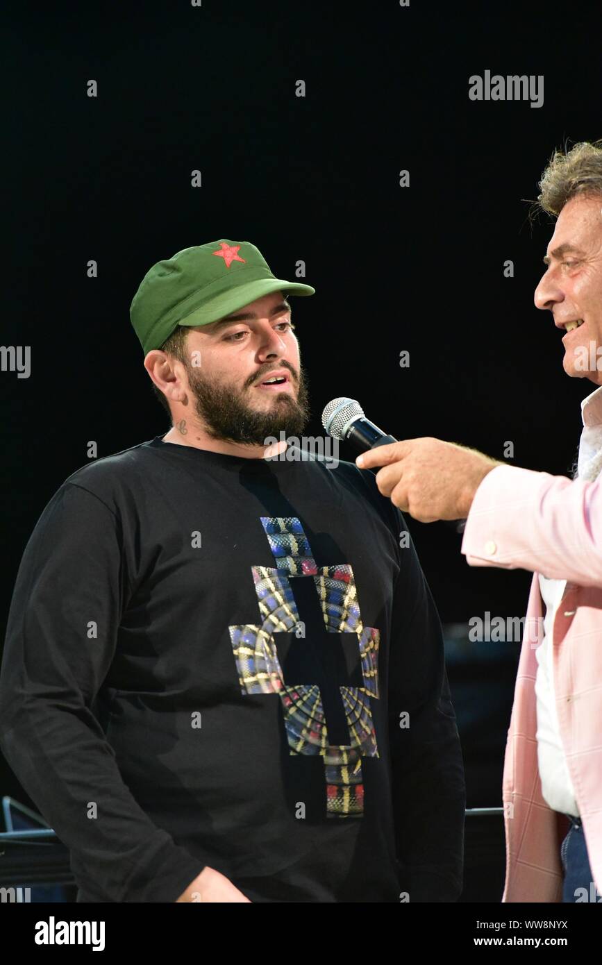 Giugliano, Italien. 13 Sep, 2019. Diego Armando Maradona Junior, Sohn des wichtigsten mondial Fußballspieler Diego Maradona, bei der Präsentation der Radio CRC-Programm, das Sie als Moderator einer Radio Format sehen. (Foto von Paola Visone/Pacific Press) Quelle: Pacific Press Agency/Alamy leben Nachrichten Stockfoto