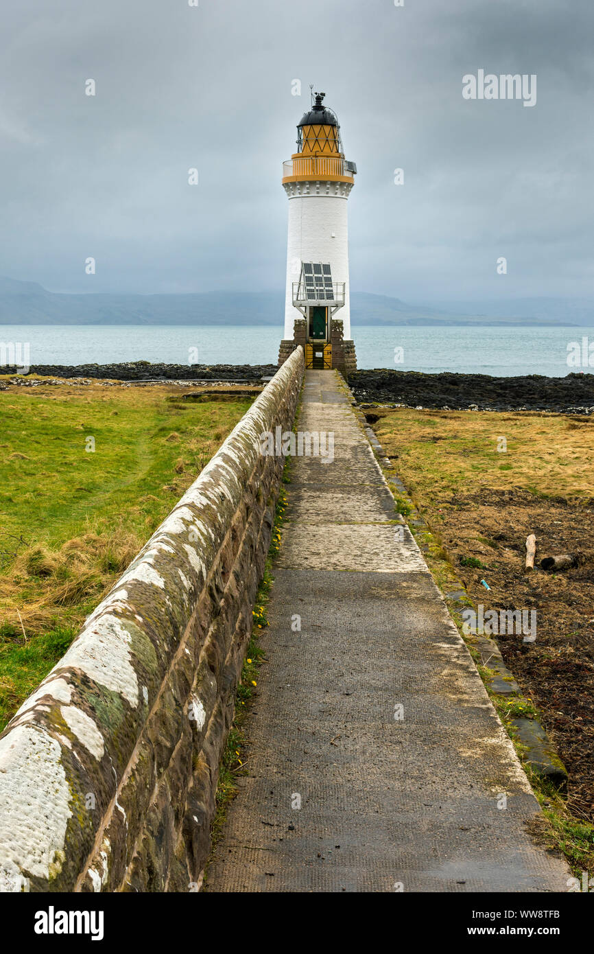 Den Track in der rubha nan Gall (Punkt) Leuchtturm von Fremden, die in der Nähe von Tobermory, Isle of Mull, Schottland, Großbritannien Stockfoto